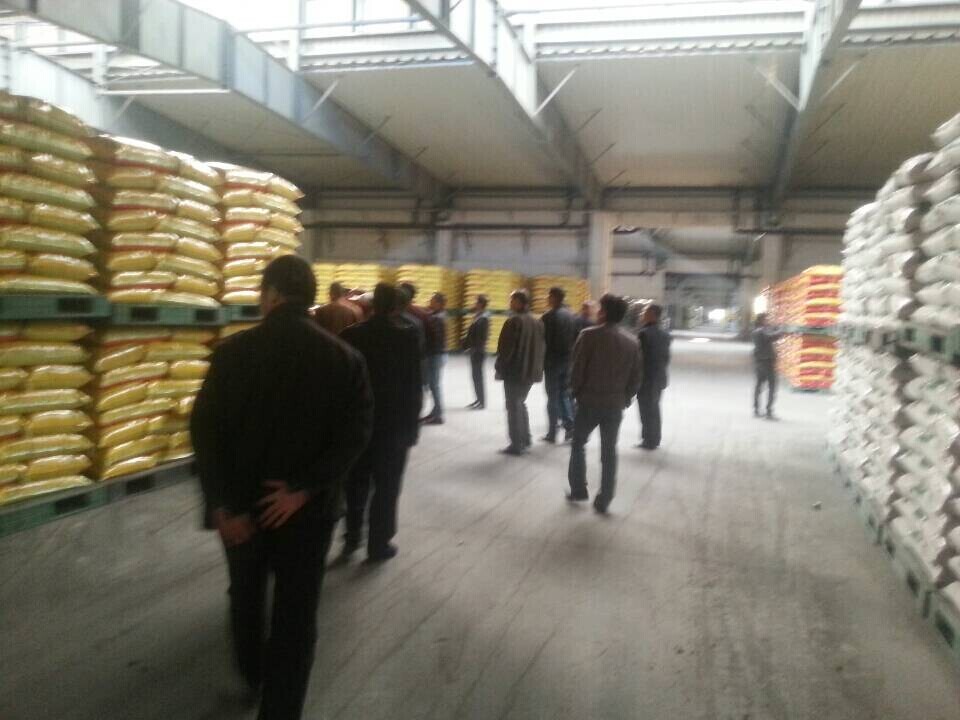 红四方复合肥加盟商参观厂区的铁路转运线和复合肥成品库